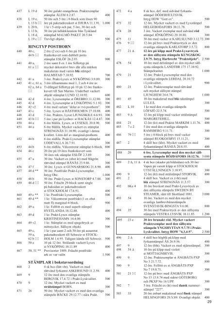 Auktion 130 dec 2010 - Frimärkshuset Skandinavisk Filateli AB