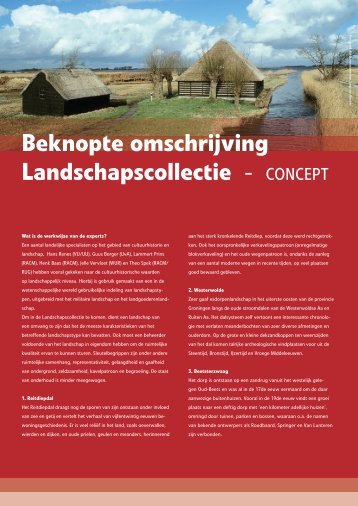 beknopte omschrijving (in concept) - Landschapsmanifest