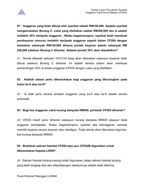 Hasil lhdn bayar Surat Rayuan