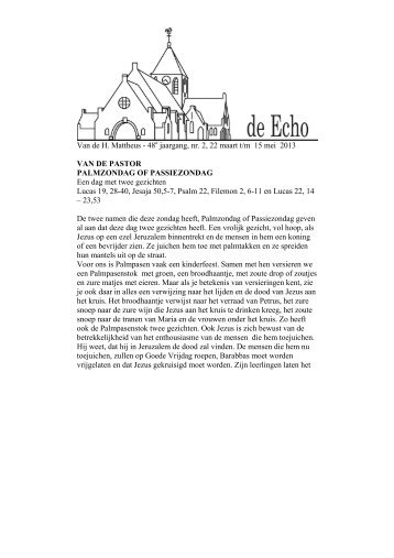 Echo van 22 maart t/m 15 mei 2013 - St. Paulus Parochie