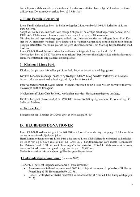 Årsrapport 2012-2013 - Lions Club - Søllerød - Lions Danmark