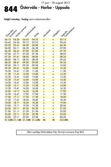 844 Östervåla - Harbo - Uppsala - UL