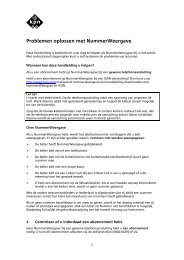 Problemen oplossen met NummerWeergave - Kpn