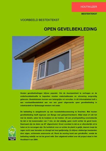 OPEN GEVELBEKLEDING - Houtinfo.nl