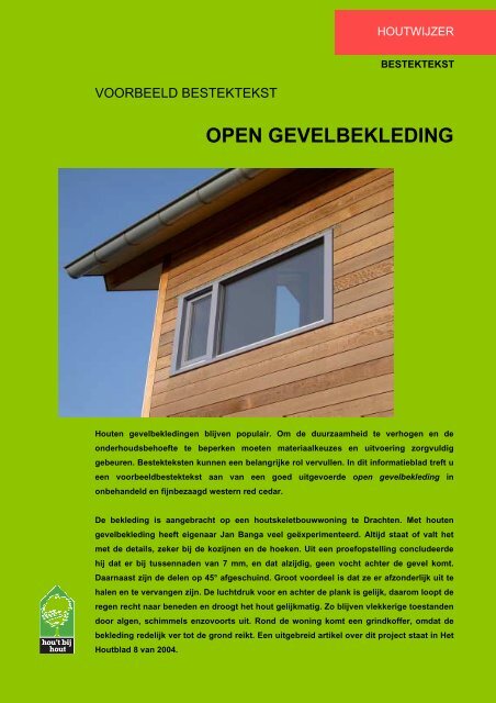 OPEN GEVELBEKLEDING - Houtinfo.nl