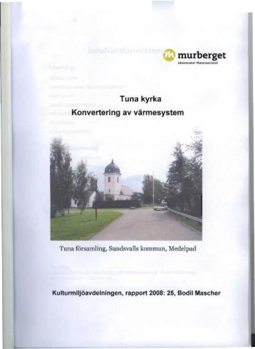 Tuna kyrka Konverterin'g av värmesystem - Murberget ...