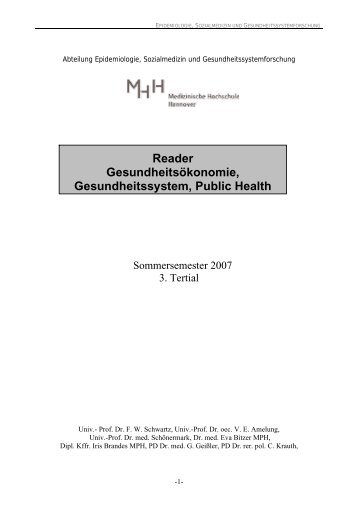 "Gesundheitsökonomie" an der MedH Hannover (SS07) - echsi.de