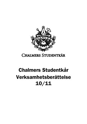 Verksamhetsberättelse 1011.pdf - Chalmers Studentkår