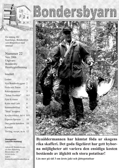 Nummer 22 November 2006 - Bondersbyn