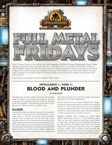 Full Metal Fridays #2 - Privateer Press