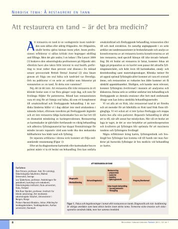 Att restaurera en tand – är det bra medicin? - Den norske ...