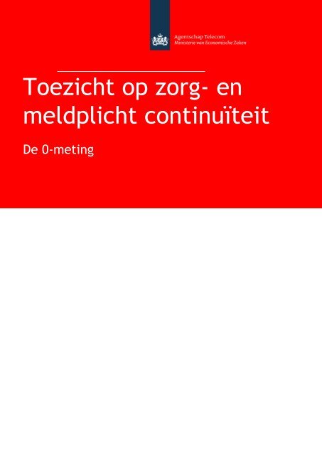 Eindrapport nulmeting continuiteit.pdf - Agentschap Telecom