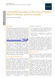 Listing debt securities on the Channel Islands Stock Exchange - Bedell