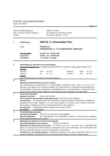 MSDS - Soldeer - HDZ CS111 Flexi=FZS 55 - H084.EG.NL