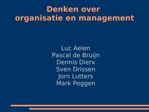 Denken over organisatie en management