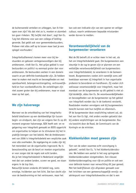 Het jaarboek integriteit 2010 - BIOS