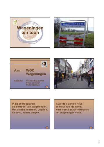 Aan: WOC Wageningen