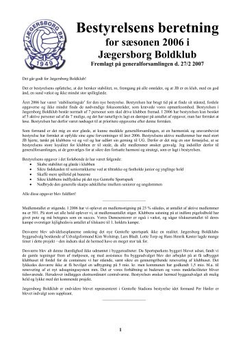 Årsberetning 2006 - Jægersborg Boldklub