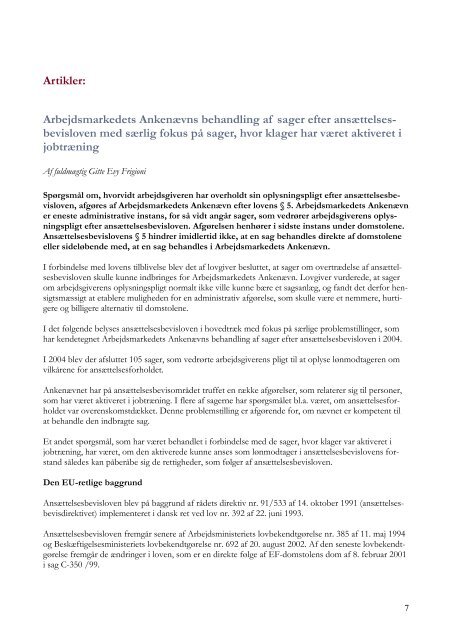 Arbejdsmarkedets Ankenævn Årsberetning 2004 - Ankestyrelsen