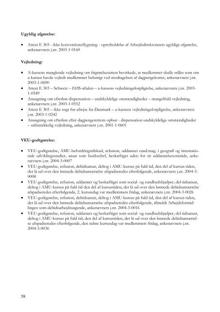 Arbejdsmarkedets Ankenævn Årsberetning 2004 - Ankestyrelsen