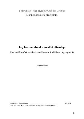 Johan Eriksson Jag har maximal moralisk förmåga - WLH