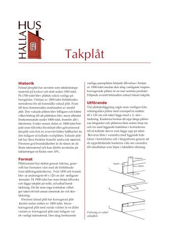 Takplåt - Hålla hus