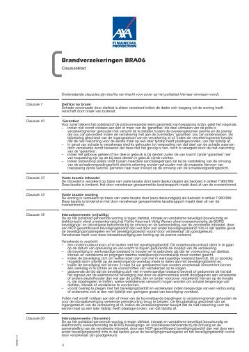 Brandverzekeringen BRA06 - Polisvoorwaarden