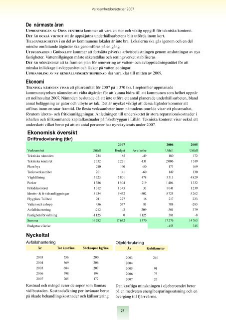 ORSA KOMMUN ÅRSREDOVISNING 2007