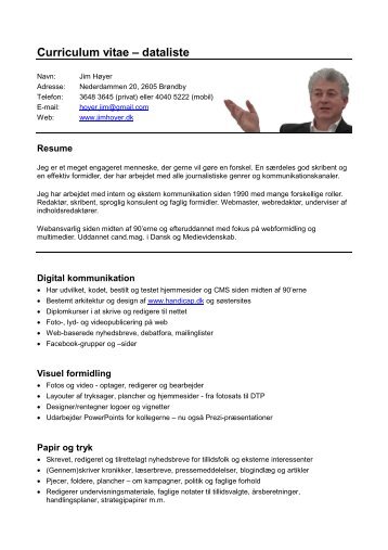 Curriculum vitae – dataliste - Jim Høyer