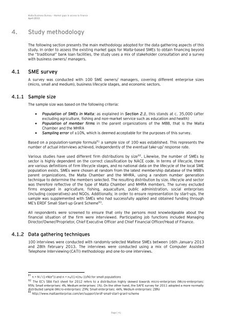 Market Gaps on Access to Finance - Bank of Valletta