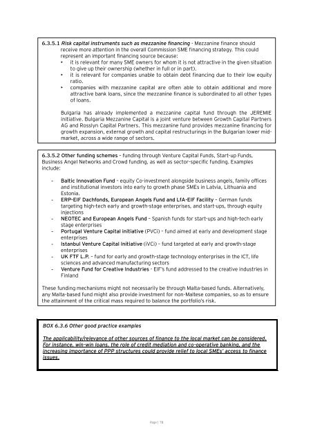 Market Gaps on Access to Finance - Bank of Valletta