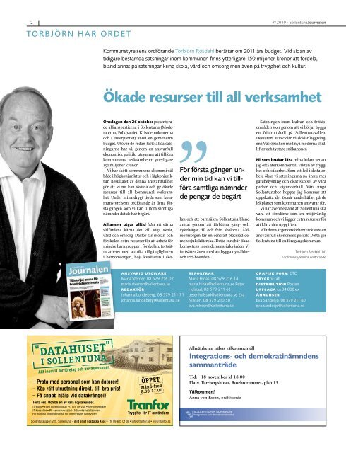 Sollentunajournalen nr 7 2010 - Sollentuna kommun