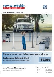 Niemand kennt Ihren Volkswagen besser als wir. - bei Auto Thomas