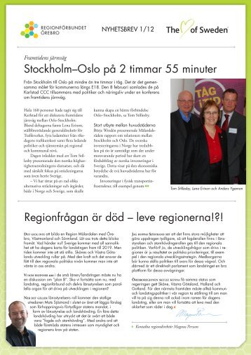 Läs nyhetsbrev 2012-1 - Regionförbundet Örebro
