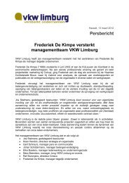 Persbericht Frederiek De Kimpe versterkt ... - VKW Limburg