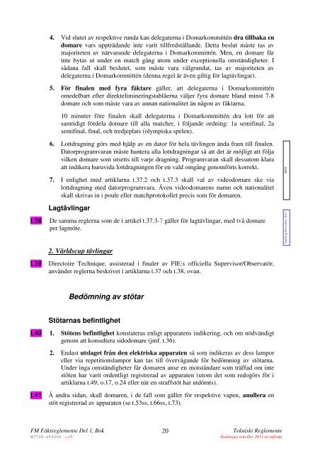 REGLEMENTE FÄKTNING - Domare.net