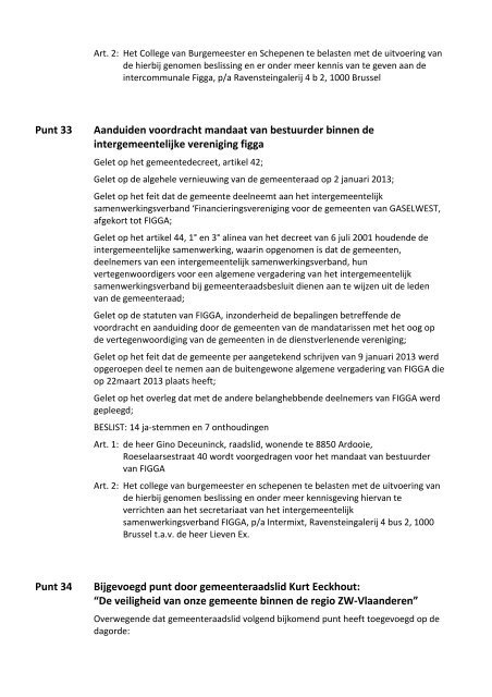 Agenda gemeenteraad - Gemeente Ardooie