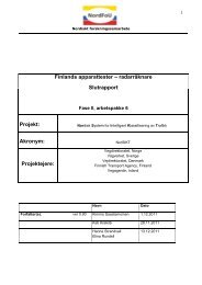Finlands apparattester – radarräknare Slutrapport Projekt ... - NordFoU