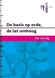 De basis op orde, de lat omhoog - MBO15