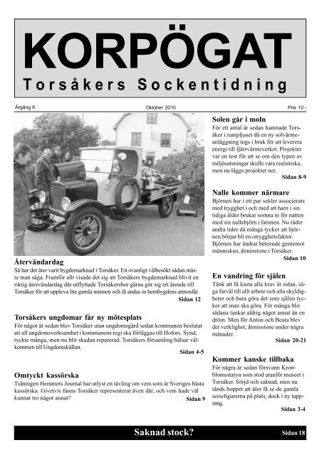 T o r s å k e r s   S o c k e n t i d n i n g - Korpögat