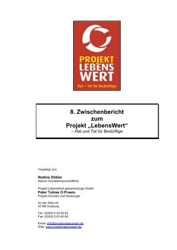 8. Zwischenbericht - Projekt "Lebenswert