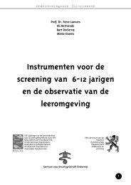 Instrumenten voor de screening van 6-12 jarigen en de observatie ...