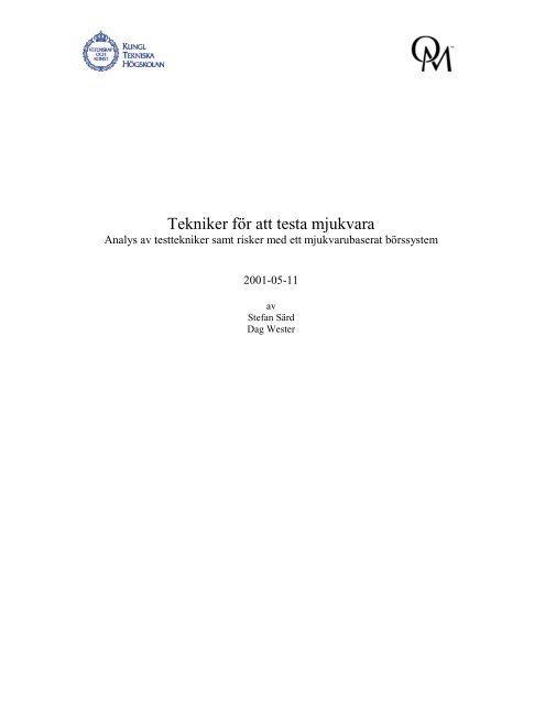 Tekniker för att testa mjukvara - AddQ