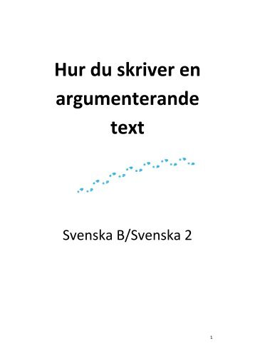 Hur du skriver en argumenterande text