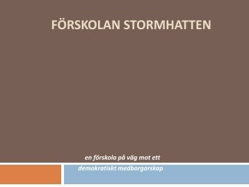 Reflektionsprotokoll från Stormhatten - Pedagog Stockholm