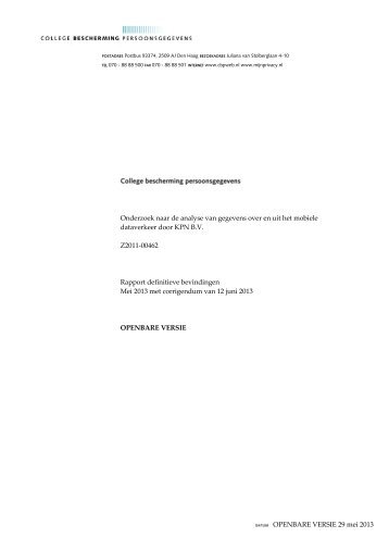 Lees het rapport van definitieve bevindingen van KPN - College ...