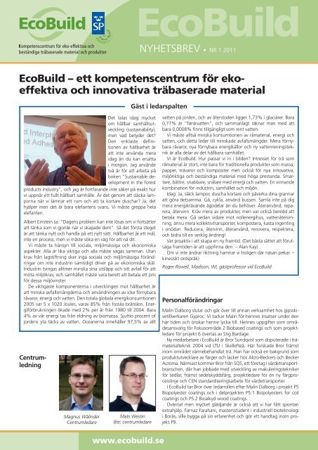 EcoBuild nyhetsbrev 2011-1.pdf - EcoBuild Institute Excellence Centre