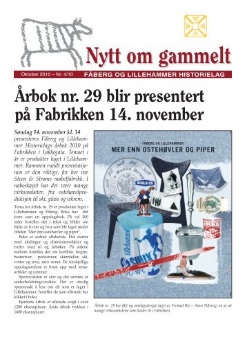 Nytt om gammelt - oktober 2010 - Fåberg og Lillehammer Historielag