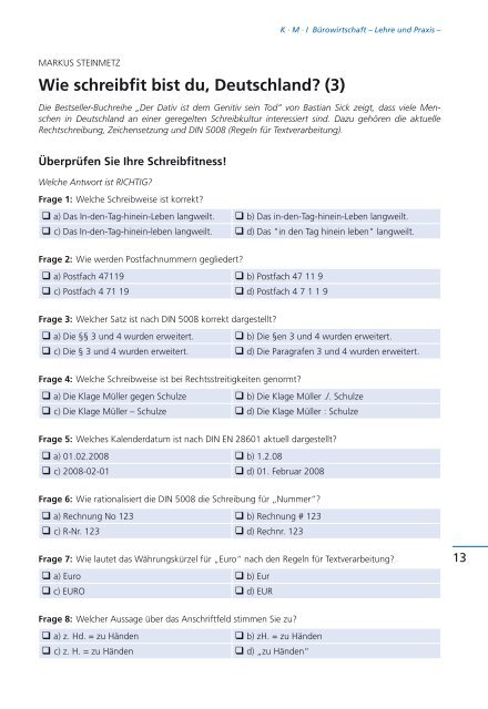 Wie schreibfit bist du, Deutschland? (3)