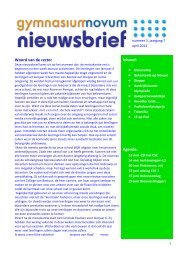 Nieuwsbrief april 2013 - Gymnasium Novum